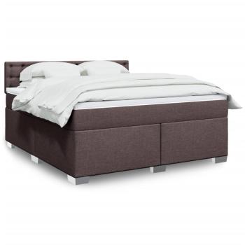 ARDEBO.de - Boxspringbett mit Matratze Dunkelbraun 180x200 cm Stoff