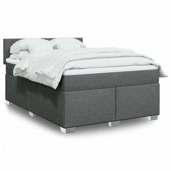 ARDEBO.de - Boxspringbett mit Matratze Dunkelgrau 160x200 cm Stoff