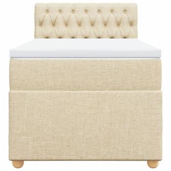 Boxspringbett mit Matratze Creme 90x190 cm Stoff
