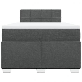 Boxspringbett mit Matratze Dunkelgrau 120x200 cm Stoff
