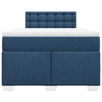 Boxspringbett mit Matratze Blau 120x200 cm Stoff