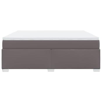 Boxspringbett mit Matratze Grau 180x200 cm Kunstleder