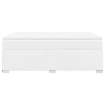 Boxspringbett mit Matratze Weiß 140x200 cm Kunstleder