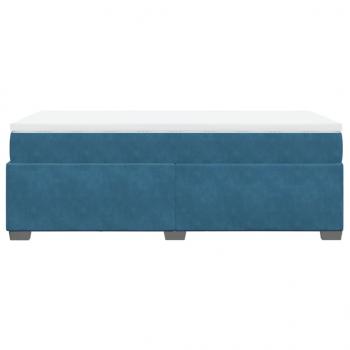 Boxspringbett mit Matratze Dunkelblau 90x200 cm Samt