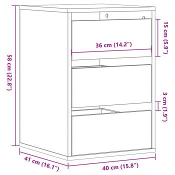 Kommode Sonoma-Eiche 40x41x58 cm Holzwerkstoff