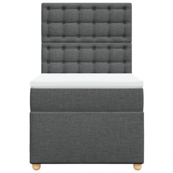 Boxspringbett mit Matratze Dunkelgrau 80x200 cm Stoff