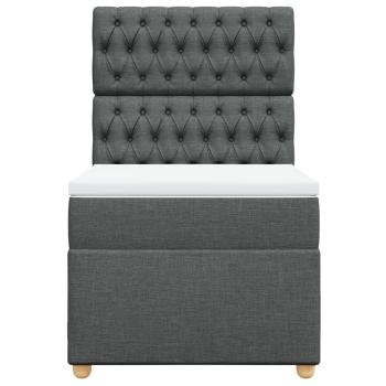 Boxspringbett mit Matratze Dunkelgrau 90x190 cm Stoff