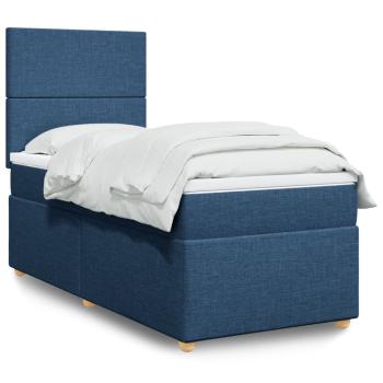 ARDEBO.de - Boxspringbett mit Matratze Blau 90x200 cm Stoff