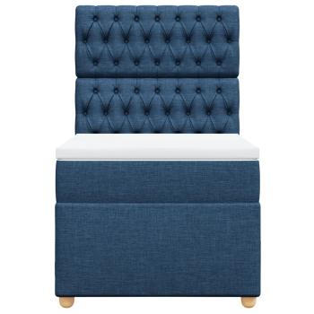 Boxspringbett mit Matratze Blau 90x200 cm Stoff