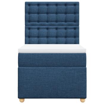 Boxspringbett mit Matratze Blau 90x200 cm Stoff