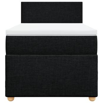 Boxspringbett mit Matratze Schwarz 90x200 cm Stoff