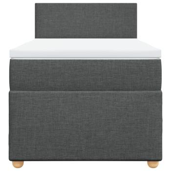 Boxspringbett mit Matratze Dunkelgrau 100x200 cm Stoff