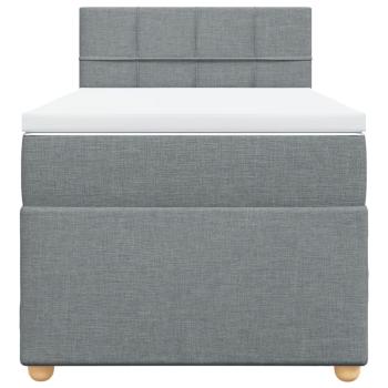 Boxspringbett mit Matratze Hellgrau 100x200 cm Stoff