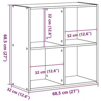 Bücherregal Räuchereiche 68,5x32x68,5 cm Holzwerkstoff