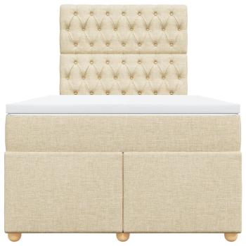 Boxspringbett mit Matratze Creme 120x200 cm Stoff