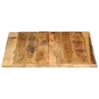 Tischplatte 100x80x2,5 cm Baumkante Massivholz Raues Mangoholz