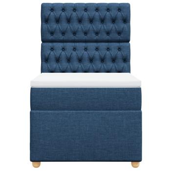 Boxspringbett mit Matratze Blau 100x200 cm Stoff