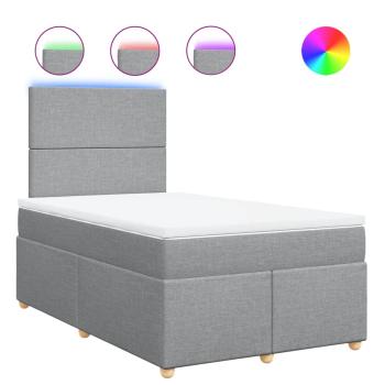 Boxspringbett mit Matratze Hellgrau 120x190 cm Stoff