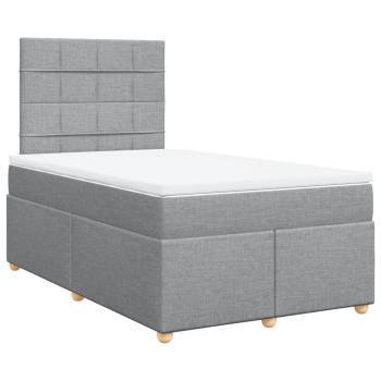 Boxspringbett mit Matratze Hellgrau 120x190 cm Stoff
