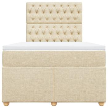 Boxspringbett mit Matratze Creme 120x190 cm Stoff