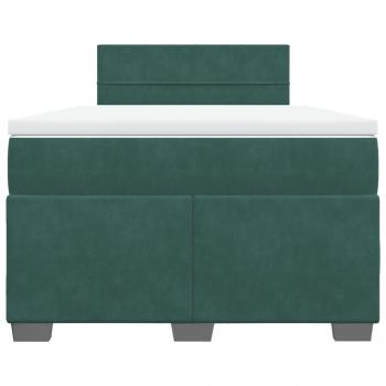 Boxspringbett mit Matratze Dunkelgrün 120x190 cm Samt