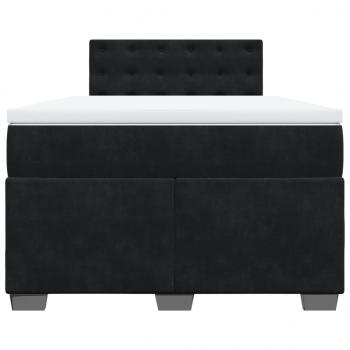 Boxspringbett mit Matratze Schwarz 120x200 cm Samt