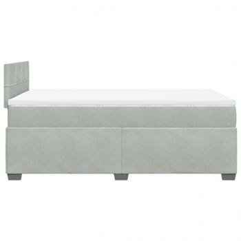 Boxspringbett mit Matratze Hellgrau 120x200 cm Samt