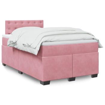ARDEBO.de - Boxspringbett mit Matratze Rosa 120x190 cm Samt
