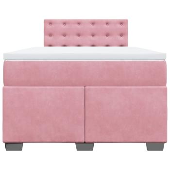 Boxspringbett mit Matratze Rosa 120x190 cm Samt