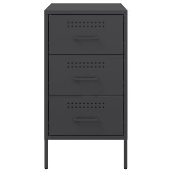 Nachttische 2 Stk. Schwarz 36x39x68 cm Stahl