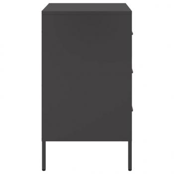 Nachttische 2 Stk. Schwarz 36x39x68 cm Stahl