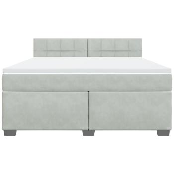 Boxspringbett mit Matratze Hellgrau 180x200 cm Samt