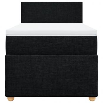 Boxspringbett mit Matratze Schwarz 90x200 cm Stoff
