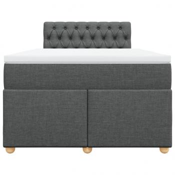 Boxspringbett mit Matratze Dunkelgrau 120x200 cm Stoff