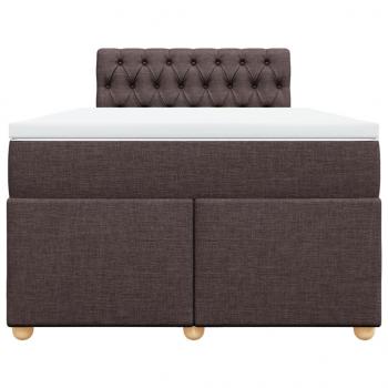 Boxspringbett mit Matratze Dunkelbraun 120x200 cm Stoff