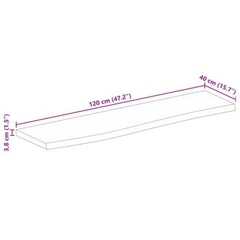 Tischplatte mit Baumkante 120x40x3,8 cm Massivholz Mango
