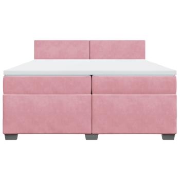 Boxspringbett mit Matratze Rosa 200x200 cm Samt