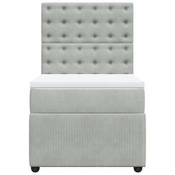 Boxspringbett mit Matratze Hellgrau 80x200 cm Samt