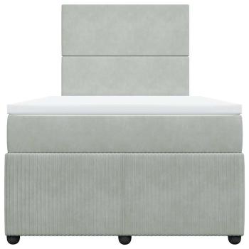 Boxspringbett mit Matratze Hellgrau 120x200 cm Samt