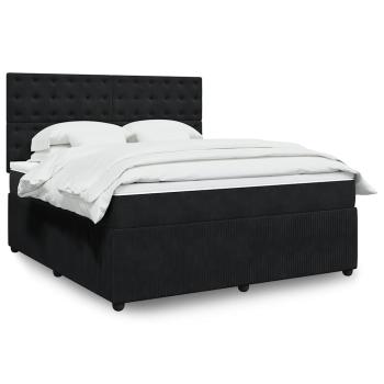 ARDEBO.de - Boxspringbett mit Matratze Schwarz 180x200 cm Samt