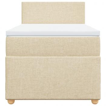 Boxspringbett mit Matratze Creme 80x200 cm Stoff