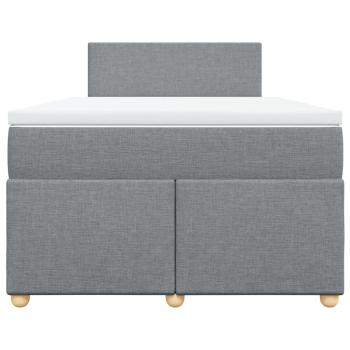 Boxspringbett mit Matratze Hellgrau 120x200 cm Stoff