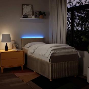 Boxspringbett mit Matratze Creme 90x190 cm Stoff