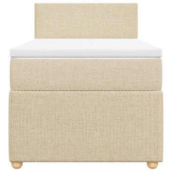 Boxspringbett mit Matratze Creme 90x190 cm Stoff