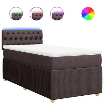 Boxspringbett mit Matratze Dunkelbraun 90x190 cm Stoff