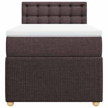 Boxspringbett mit Matratze Dunkelbraun 90x190 cm Stoff