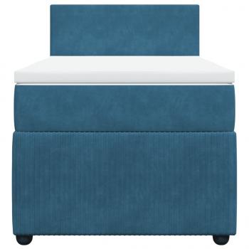 Boxspringbett mit Matratze Blau 90x190 cm Samt
