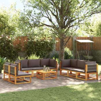 ARDEBO.de - 9-tlg. Garten-Sofagarnitur mit Kissen Massivholz Akazie