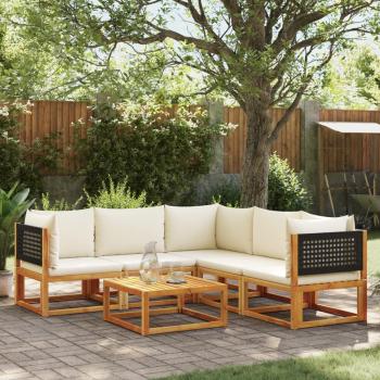 ARDEBO.de - 6-tlg. Garten-Sofagarnitur mit Kissen Massivholz Akazie