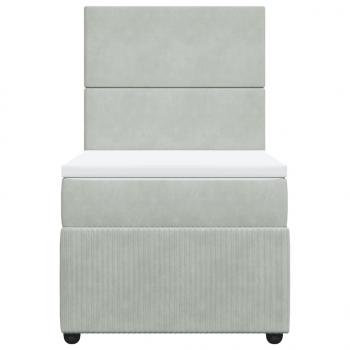 Boxspringbett mit Matratze Hellgrau 100x200 cm Samt